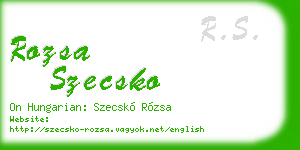 rozsa szecsko business card