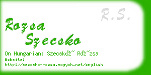 rozsa szecsko business card